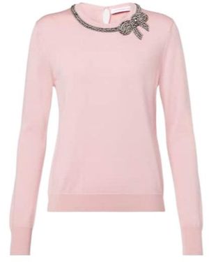 Carolina Herrera Embellished Silk And Cotton Jumper - Pink