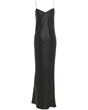 Saint Laurent Cowl Back Long Dress - Black