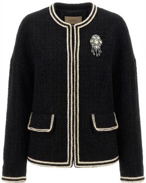 Gucci Interlocking G Tweed Jacket - Black
