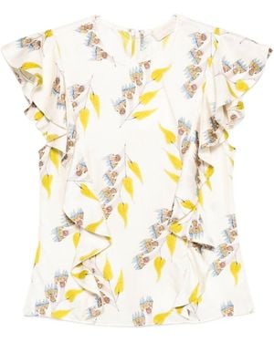 Ulla Johnson Ruffled Print Cover-Up - Metallic