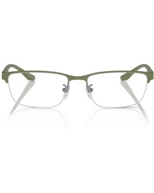 Emporio Armani Rectangle-Frame Glasses - Metallic