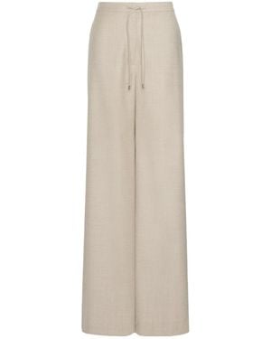Max Mara Wool Flannel Sweatpants - Natural