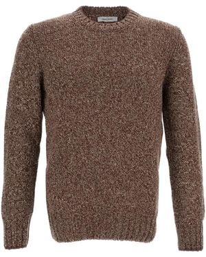 Gran Sasso Herringbone Crew-Neck Sweater - Brown