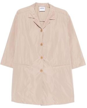 Aspesi Single-Breasted Long-Sleeved Trench Coat - Natural