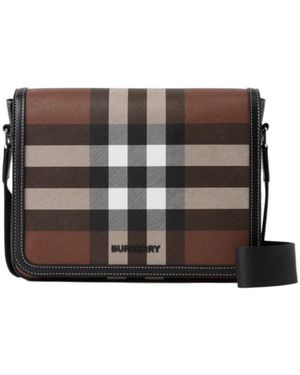 Burberry Small Alfred Checked Messenger Bag - Black