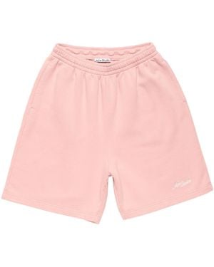 Acne Studios Fleece Shorts With Logo - Pink