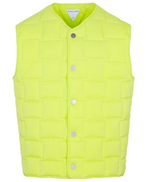 Bottega Veneta Buttoned V-Neck Padded Vest - Yellow