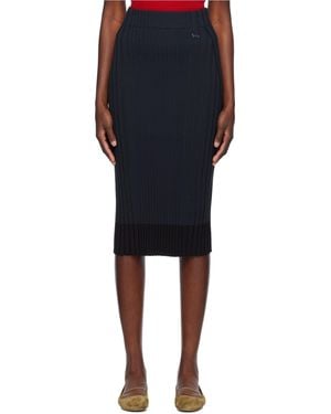 Maison Kitsuné Baby Fox Patch Ribbed Midi Skirt - Black