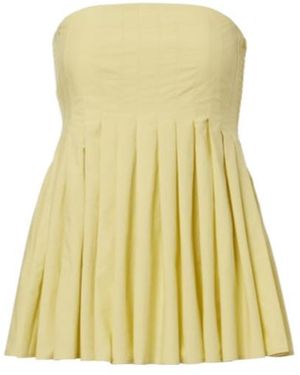Proenza Schouler Label Avine Peplum Cotton Top - Yellow
