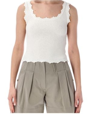 Low Classic Scalloped Knit Tank Top - Gray