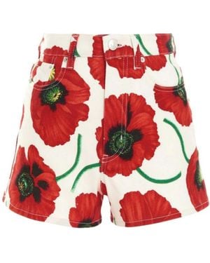 KENZO All-Over Poppy Print Shorts - Red