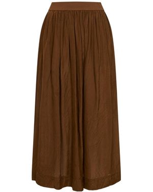 Uma Wang Elastic Waist Pleated Skirt - Brown