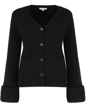 Vince Double-Faced Ribbed Cardigan - Black
