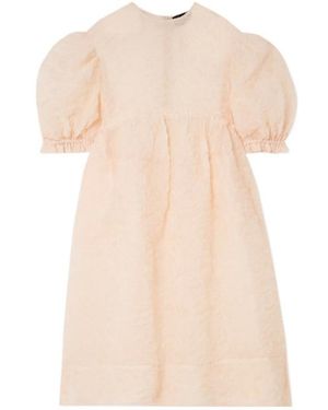 Simone Rocha Oversized Ruffled Crinkled Organza Midi Dress - Natural