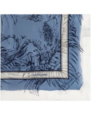 Ferragamo Ferragamo Pattern-Printed Scarf - Blue