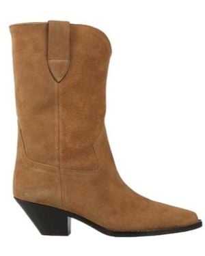 Isabel Marant Minimal Denim Ankle Boots - Brown