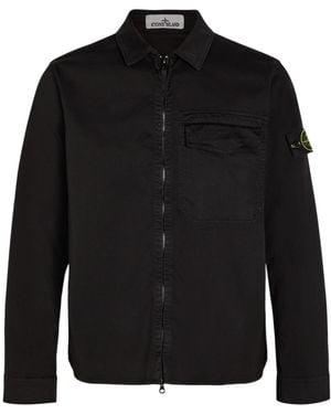 Stone Island Classic Logo Stretch-Cotton - Black