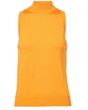 Carolina Herrera Knitted Silk And Cotton Turtleneck Top - Yellow
