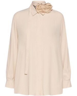 Marella Long-Sleeve Button-Down Shirt - Natural