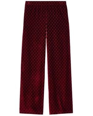 Gucci Gg Velvet Devoré Sportswear Pants - Red