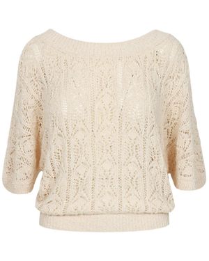 Semicouture Crew Neck Knitwear - Natural