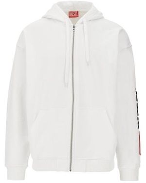 DIESEL Hoodie With Logo Patch Embroidery - White