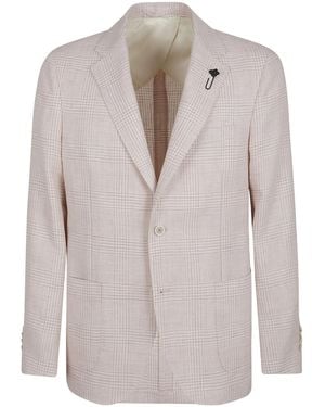 Lardini Checked Blazer - Grey