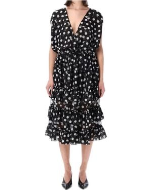 Dries Van Noten Dally Ruffled Polka-Dot Dress - Black