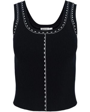 Jonathan Simkhai Nailah Stitch-Detail Knitted Top - Black