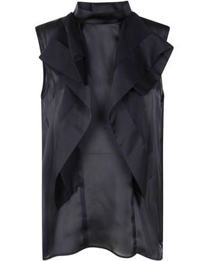 Sacai Ruffled Sleeveless Top - Black