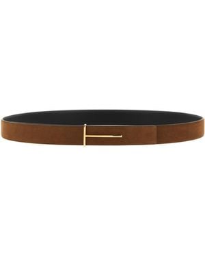 Tom Ford Reversible Logo Belt - White