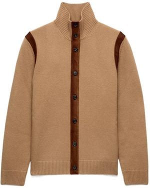 Prada High-Neck Button-Up Cardigan - Brown