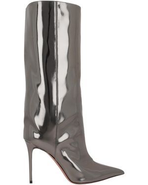 AMINA MUADDI Fiona Mirror-Finish Boots - White