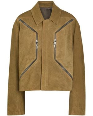 Rick Owens Heizer Suede Jacket - Green