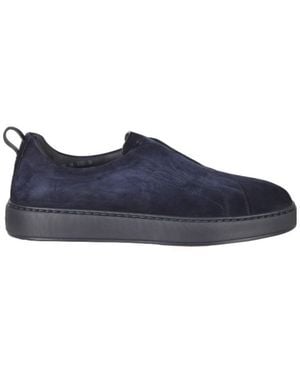 Santoni Round-Toe Sneakers - Blue