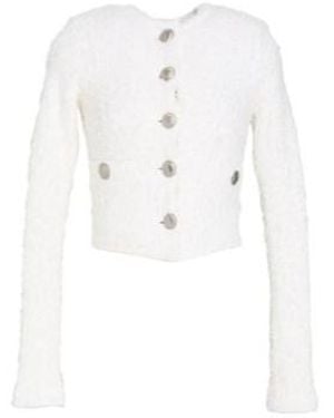 Balenciaga Metallic Tweed Blazer - White