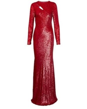 Self-Portrait Fil Coupé Cutout Maxi Dress - Red