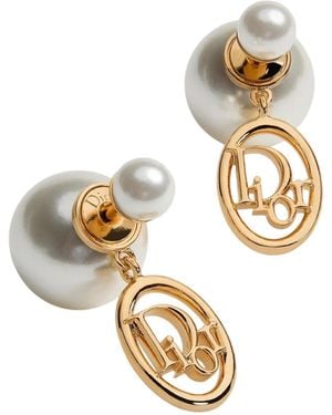 Dior Bijoux Logo Drop Earrings - Metallic