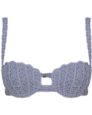 Blumarine Woven Bra Top - Blue