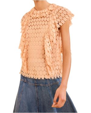 Ulla Johnson Lace Ruffled Top - Blue