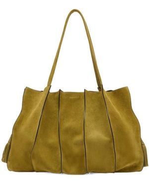 Ulla Johnson Adria Large Pleated Tote Bag - Green