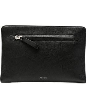 Tom Ford Zip-Top Clutch - Black