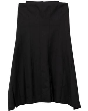 Junya Watanabe Flared Wrap Midi Skirt - Black