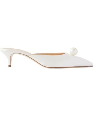 Magda Butrym Embellished Satin Pumps - White
