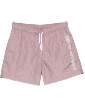 Emporio Armani Logo-Embroidered Drawstring Swim Shorts
