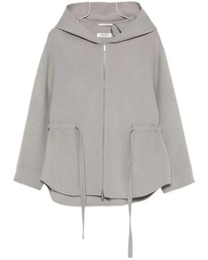Max Mara Long-Sleeved Hooded Casual Jacket - Gray