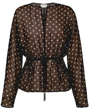 P.A.R.O.S.H. Polka-Dot Drawstring Blouse - Black