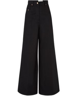 Nina Ricci Wide-Leg Flared Pants - Black