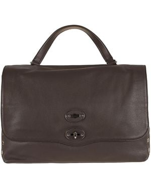 Zanellato Postina Saeta Studded Shoulder Bag - Brown