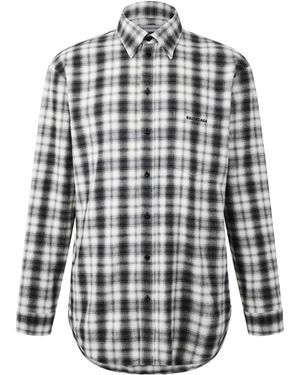 Balenciaga Plaid Longsleeve Shirt - Blue